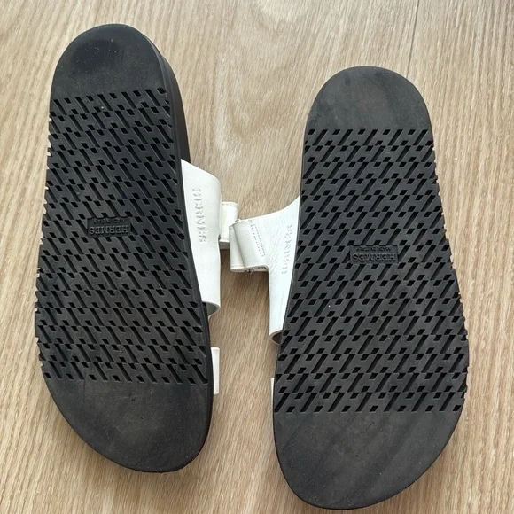 Hermes White and Black Chypre Sandals 38.5 - Picture 9 of 9
